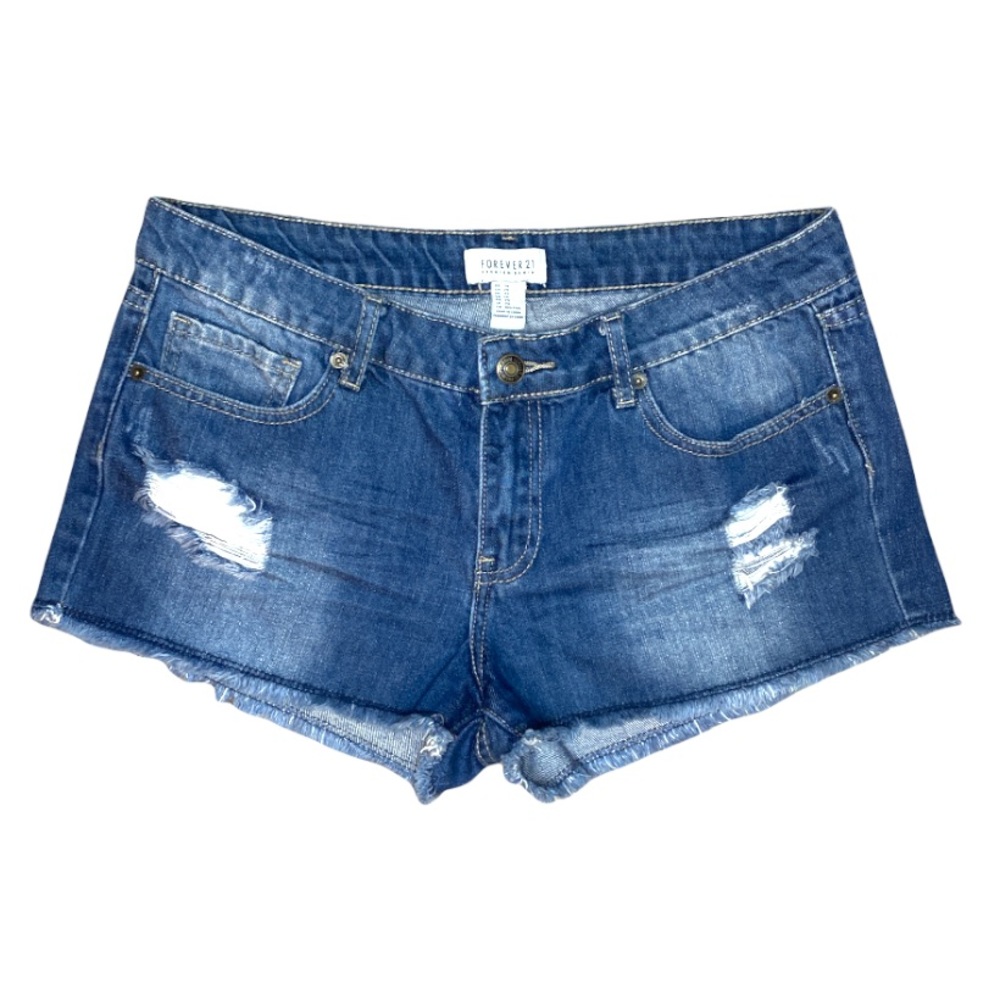 FOREVER 21 Denim Shorts with Raw Hem